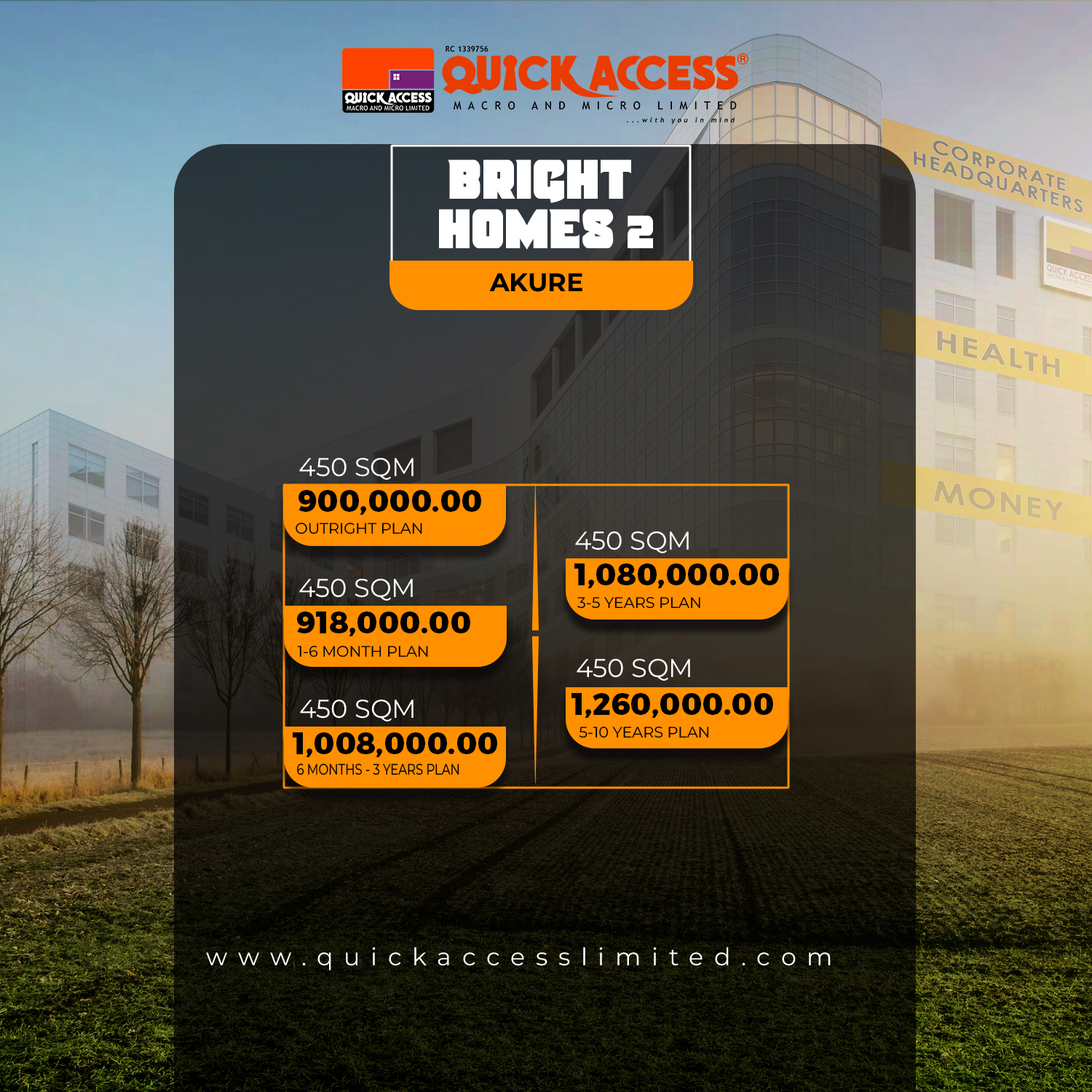 BRIGHT HOMES 2 PLOT 62 (450 SQM) OUTRIGHT